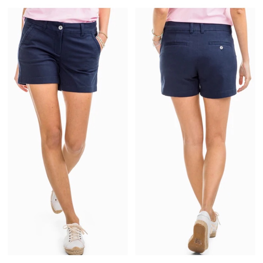 Southern Tide Size 4 Navy Chino Shorts 5” Inseam Like New